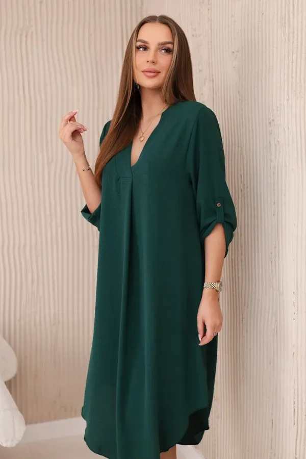 Kesi Włoski Kesi Włoski V-neck dress dark green
