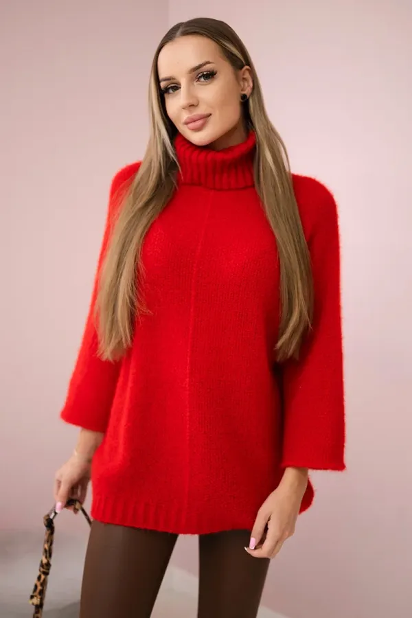 Kesi Włoski Kesi Włoski V-neck sweater ginger Ingwer red