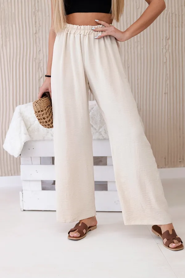Kesi Włoski Kesi Włoski Wide-leg trousers beige