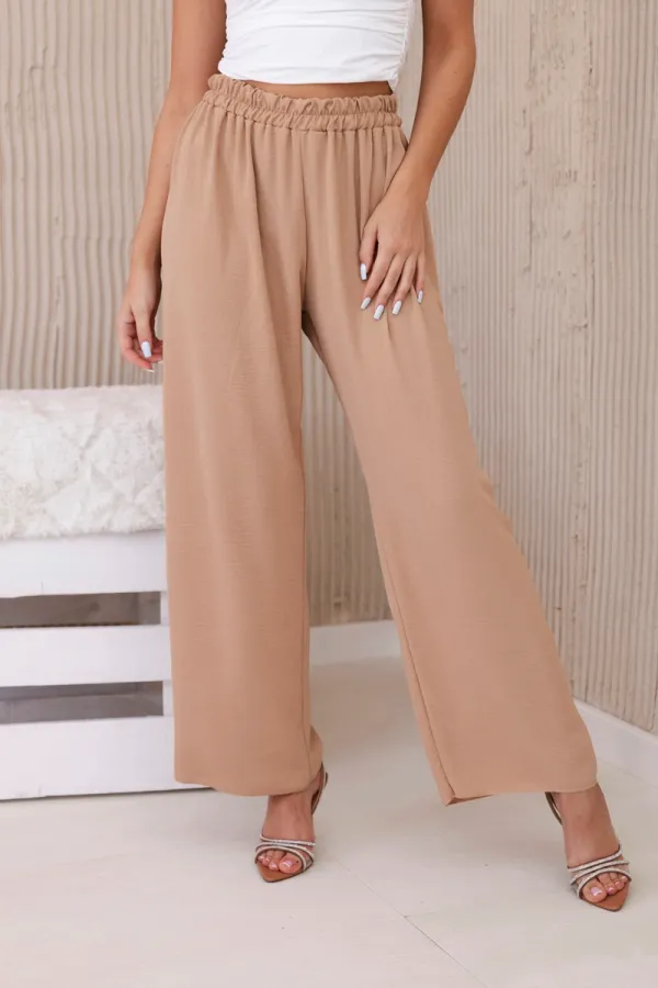Kesi Włoski Kesi Włoski Wide-leg trousers camel