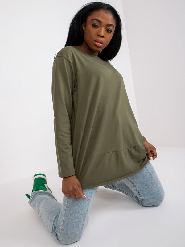 Fashionhunters Khaki basic cotton blouse Renata