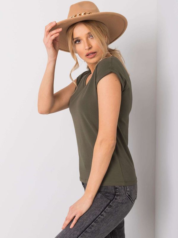 Fashionhunters Khaki basic womens T-shirt