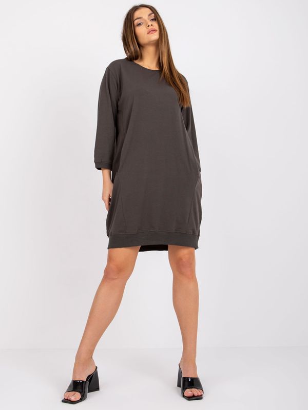 Fashionhunters Khaki dress with pockets Salou