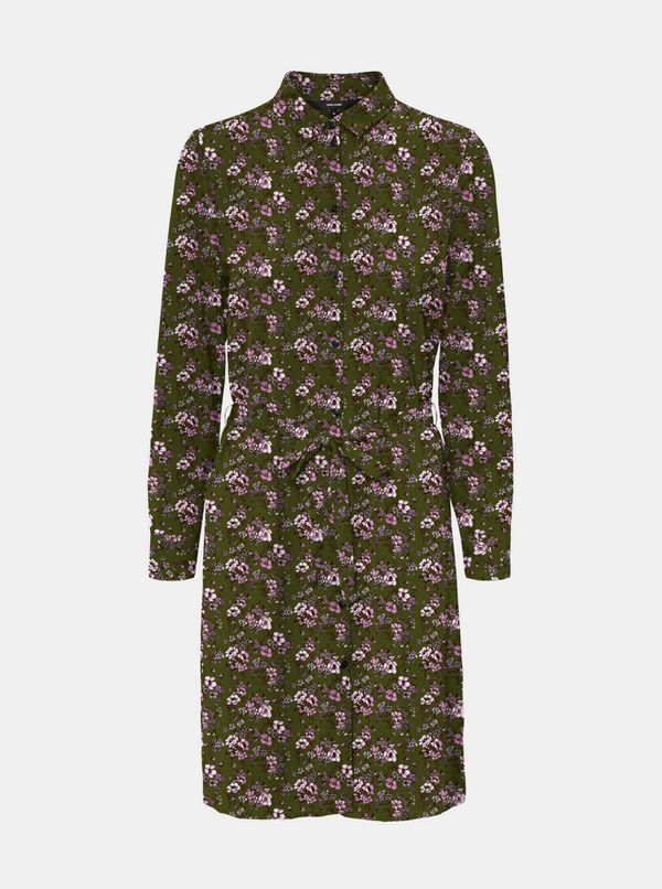 Vero Moda Khaki Floral Shirt Dress VERO MODA Saga