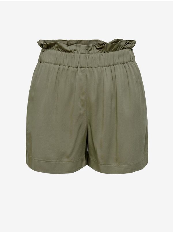 Only Khaki High Waist Shorts ONLY Caly - Women