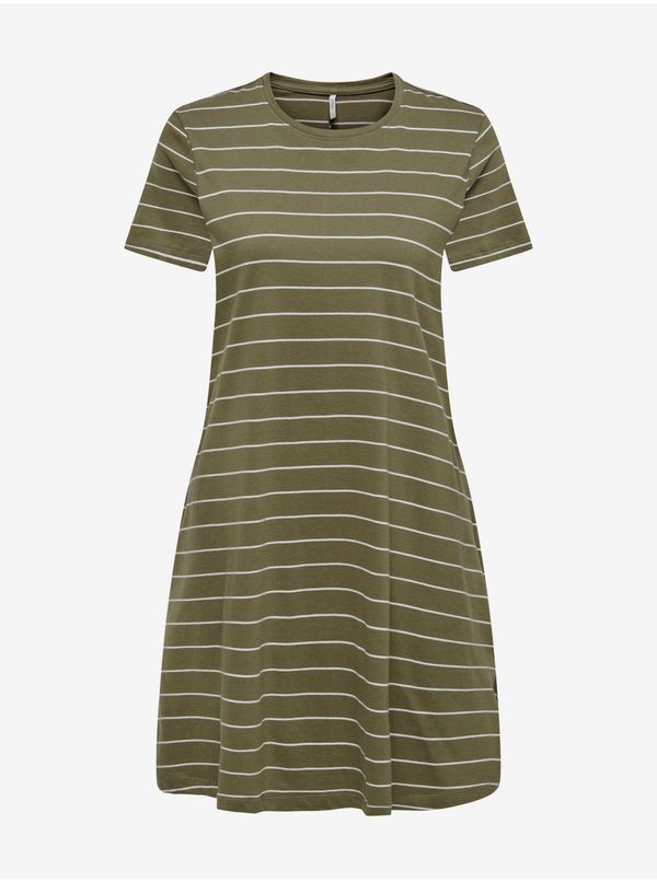 Only Khaki Ladies Striped Basic Dress ONLY May - Women