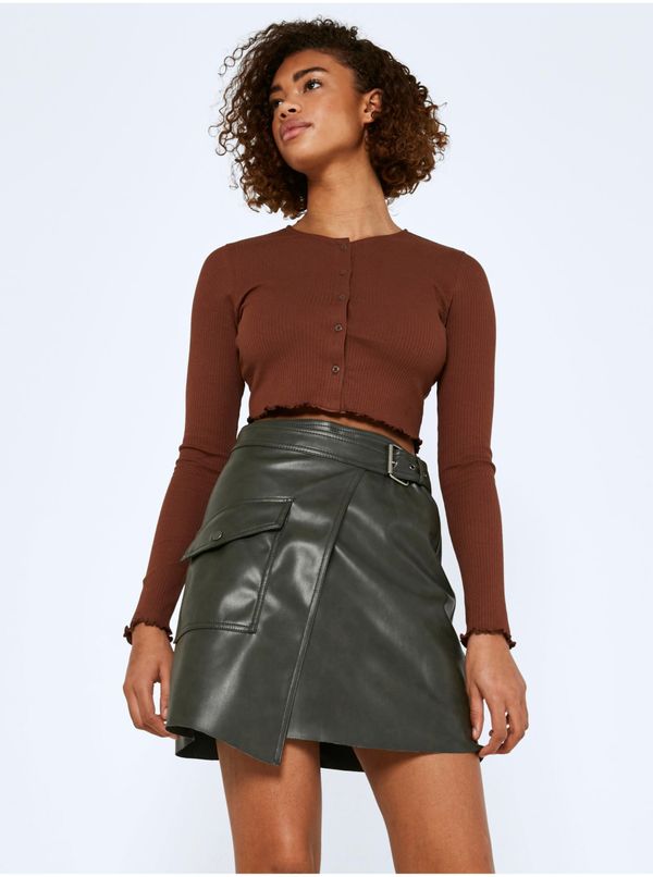 Noisy May Khaki Leatherette Skirt Noisy May Elisa - Women