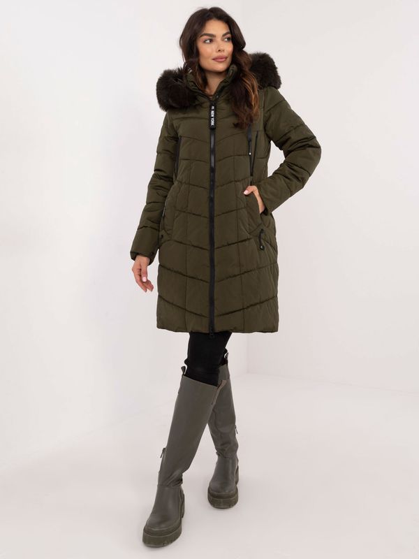 Factory Price Khaki long winter jacket with stitching