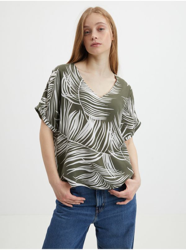 Only Khaki patterned blouse ONLY Augustina - Women