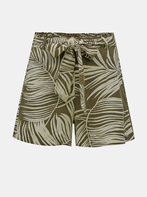 Only Khaki Patterned Shorts ONLY Rora - Women