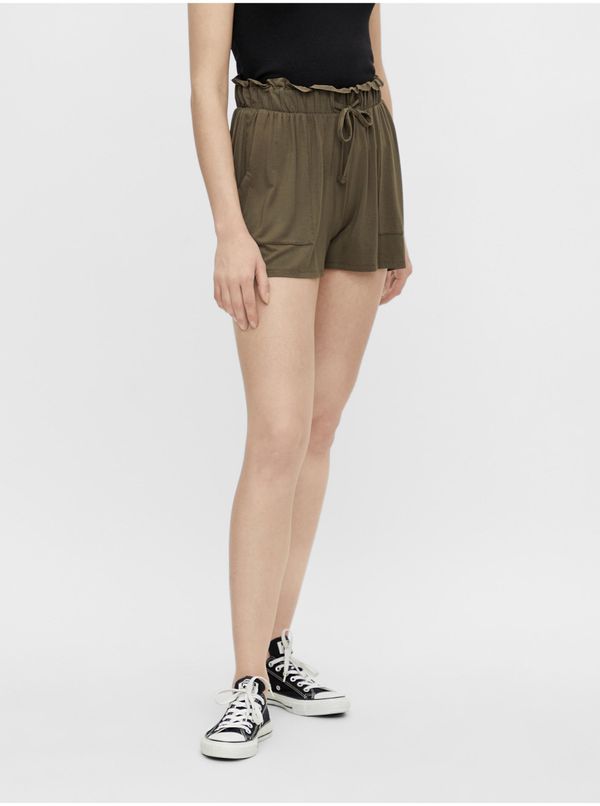 Pieces Khaki Shorts with Pockets Pieces Neora - Women