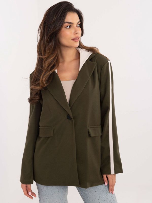 Fashionhunters Khaki sports jacket with hood