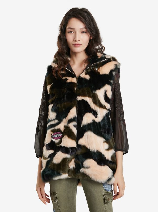 DESIGUAL Khaki women's faux fur vest Desigual Ju - Women