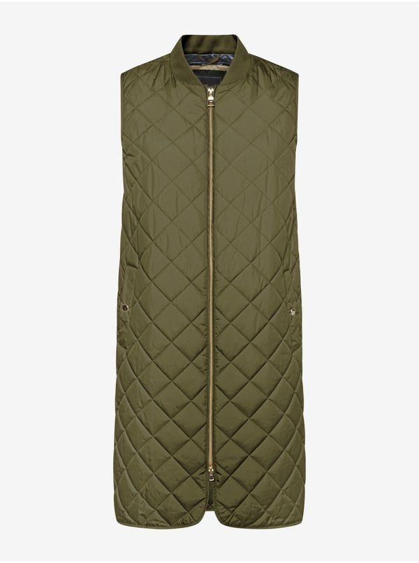 GEOX Khaki Womens Long Quilted Vest Geox - Women