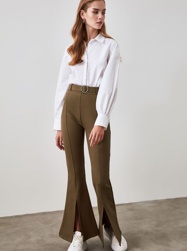 Trendyol Khaki women's trousers with belt Trendyol - Women's