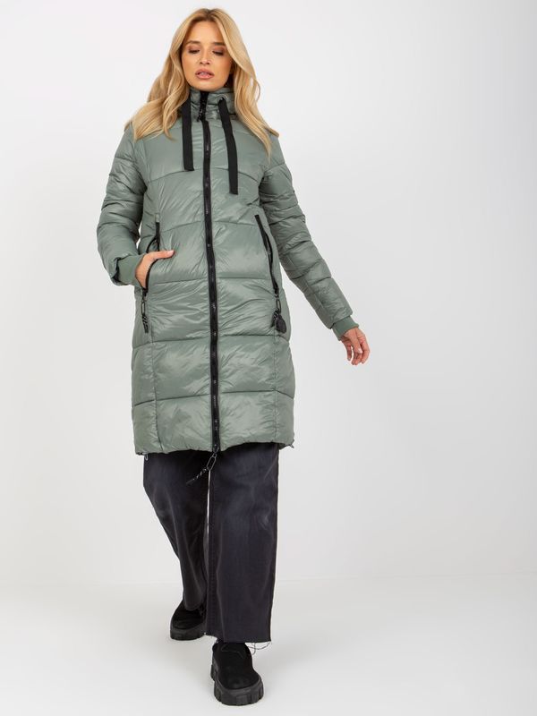 Fashionhunters Khaki women's winter jacket with hood SUBLEVEL
