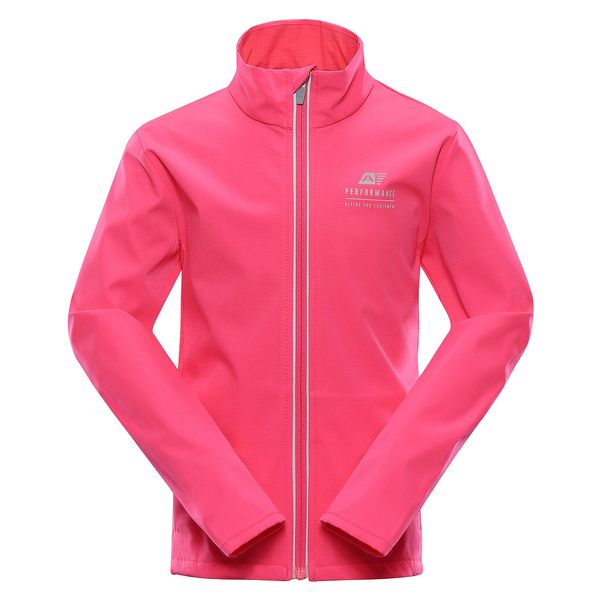 ALPINE PRO Kids softshell jacket with membrane ALPINE PRO MULTO neon knockout pink