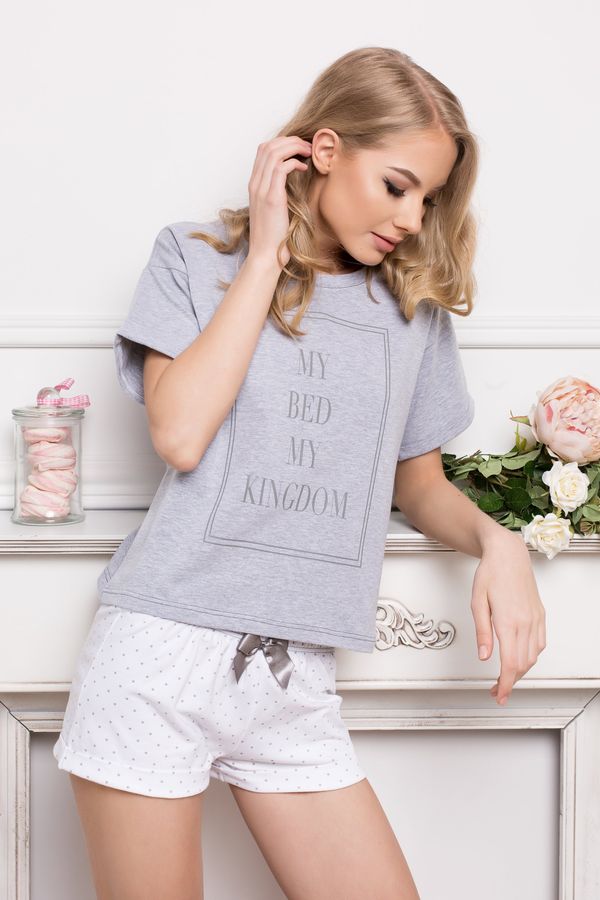 Aruelle Kingdom Short Dots & Grey Pyjamas Grey