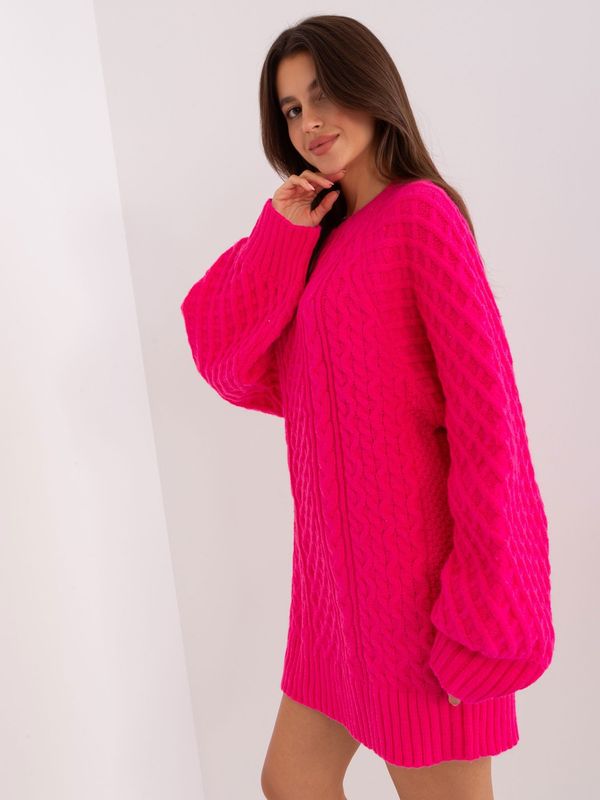 Fashionhunters Knitted dress Fuscara with wide sleeves