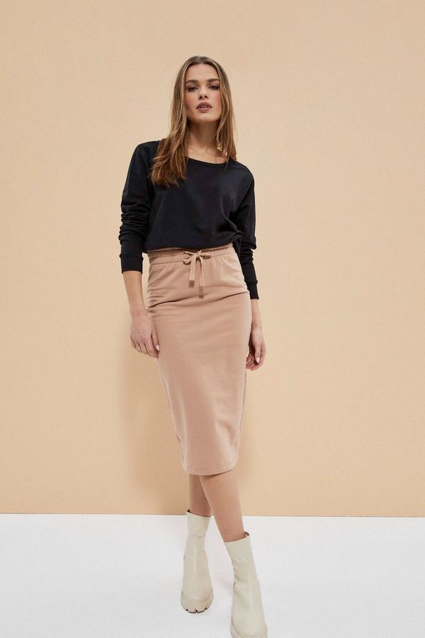 Moodo Knitted sweatshirt skirt - beige