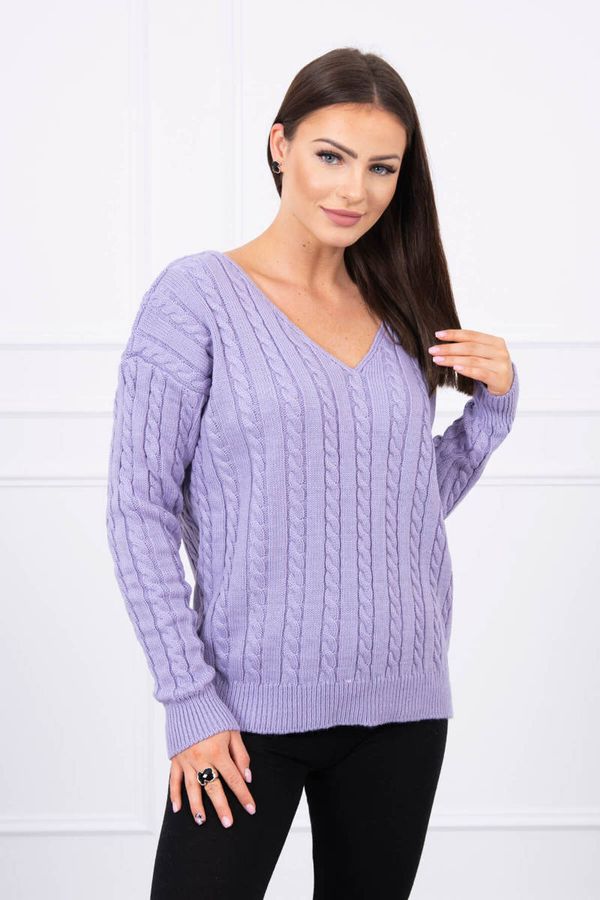 Kesi Knitted V-neck sweater purple