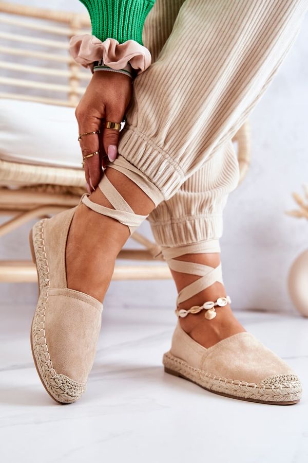 Kesi Knotted Suede Espadrilles Beige Ismanne