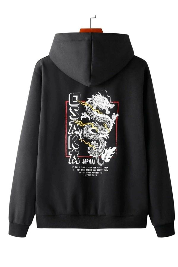 Know Know Unisex Hoodie Black Oversized Sweatshirt Printed Osaka