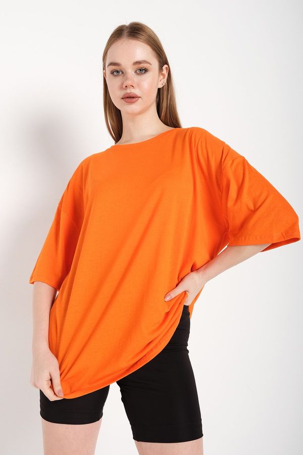 Know Know Women's Orange Oversized T-shirt