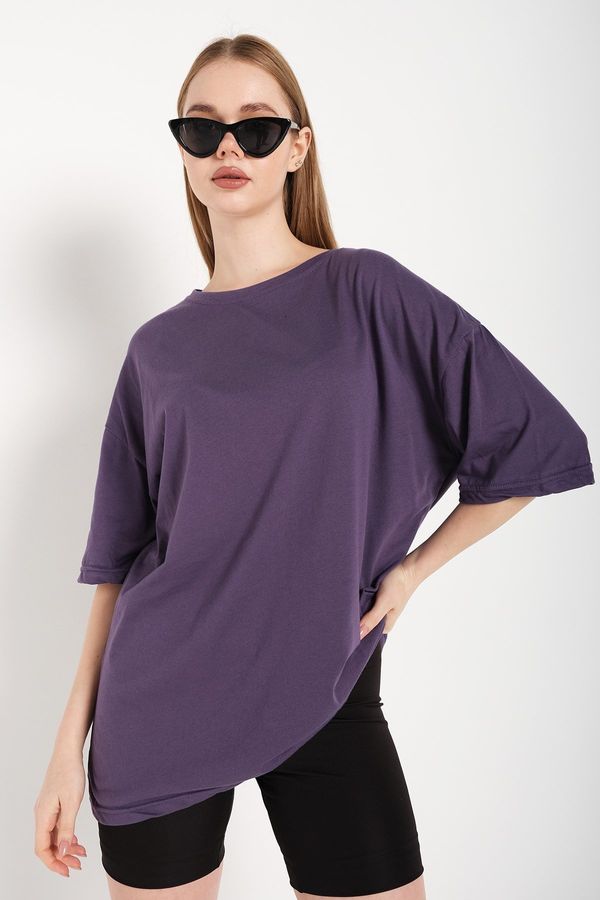 Know Know Women's Purple Oversized T-shirt