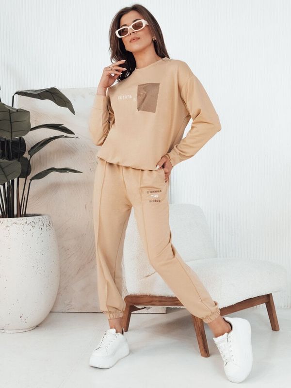 DStreet Komplet damski FUTURE kamelowy Dstreet