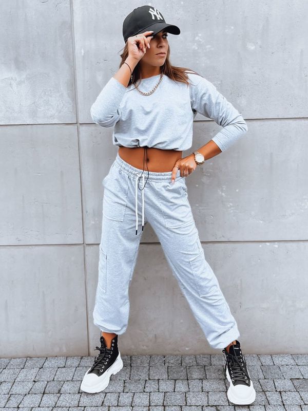 DStreet Komplet dresowy damski CHARM jasnoszary Dstreet