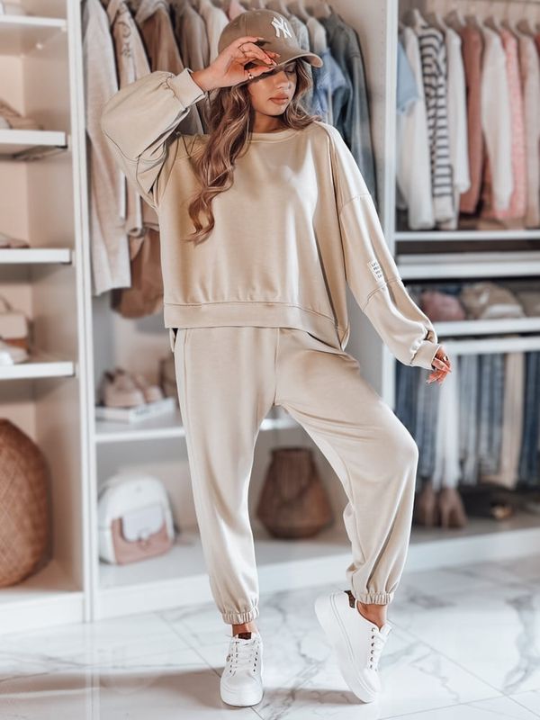 DStreet Komplet dresowy damski one size oversizowy DRESIS beżowy Dstreet