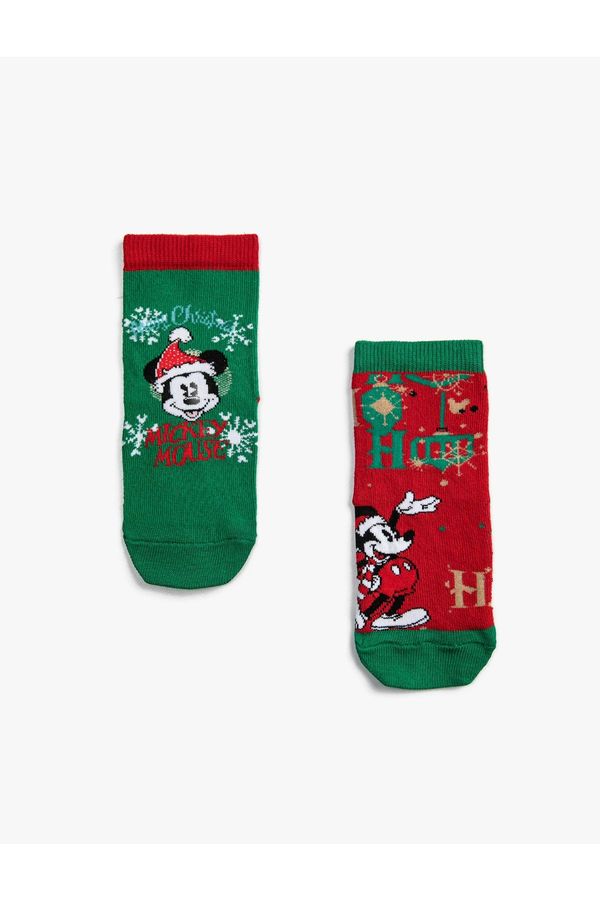 Koton Koton 2 Pack Mickey Mouse Printed Socks Licensed