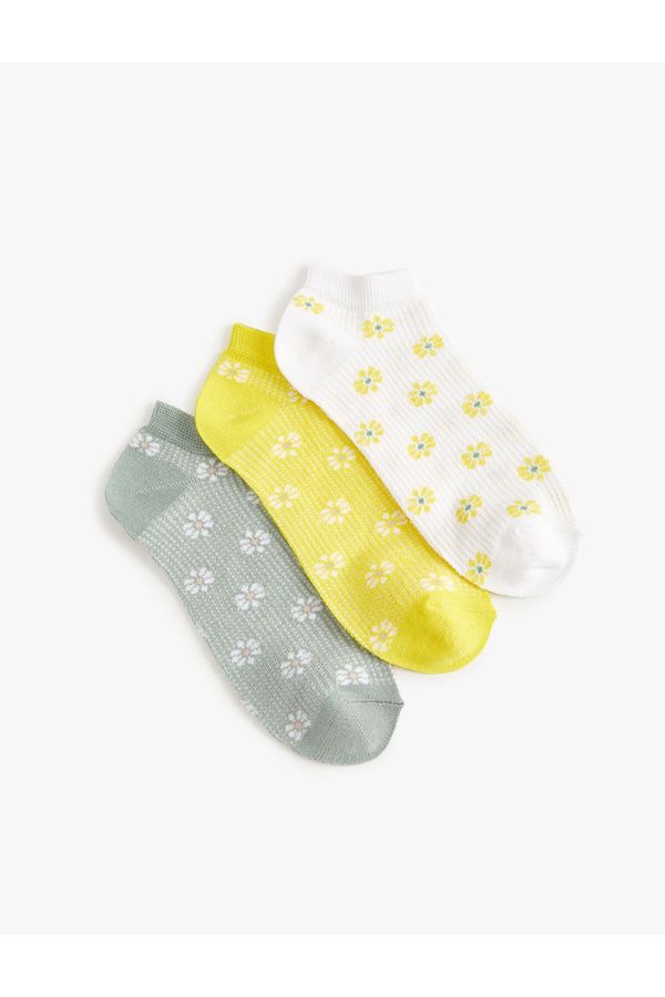 Koton Koton 3-Pack Floral Booties Socks Set Multi Color
