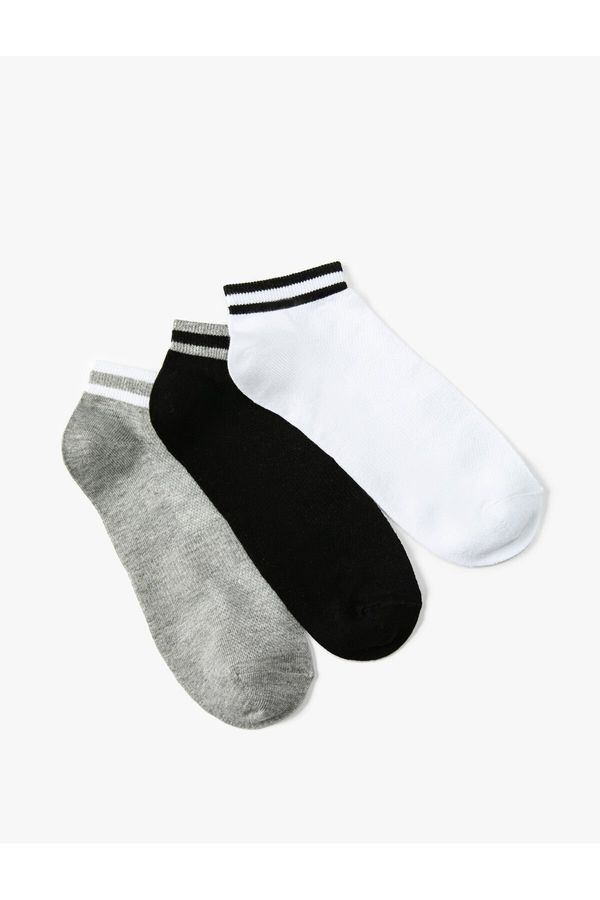 Koton Koton 3-Pack of Booties Socks Multi Color Strip Detailed