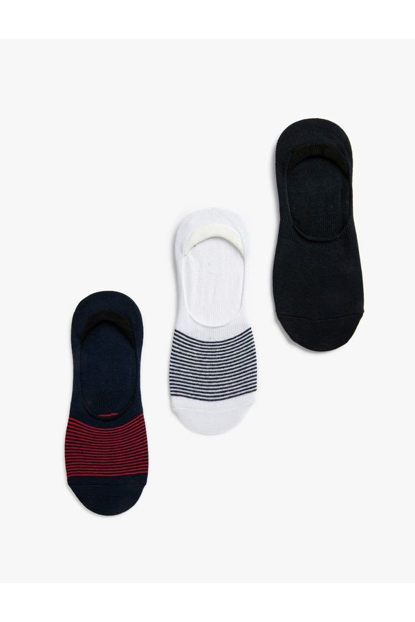 Koton Koton 3-Pack Striped Sneaker Socks Set