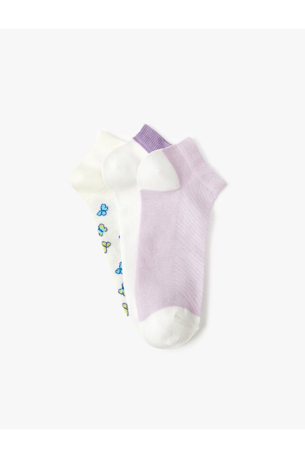 Koton Koton 3-Piece Booties Socks Set Butterfly Patterned Multi Color