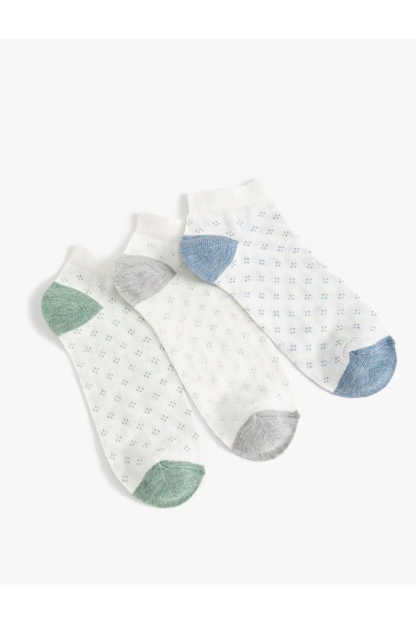 Koton Koton 3-Piece Patterned Basic Booties Socks