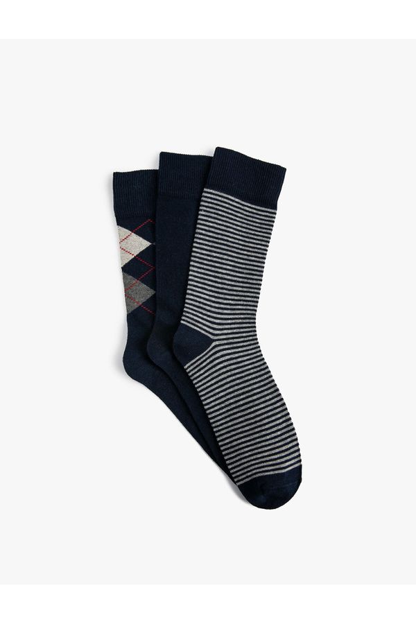Koton Koton 3-Piece Socks Set Geometric Patterned