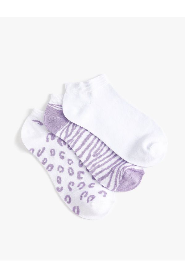 Koton Koton 3-Piece Zebra Patterned Booties Socks Set