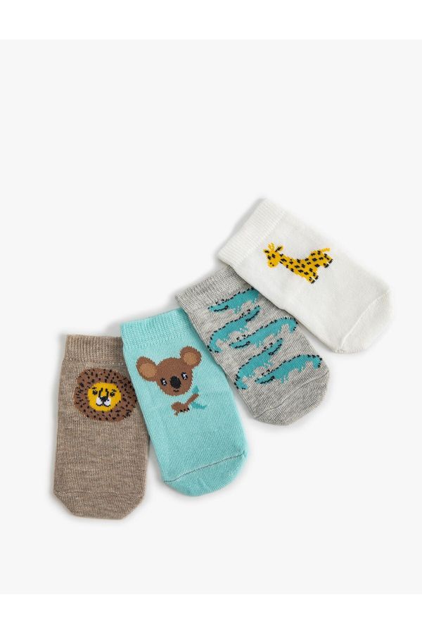 Koton Koton 4-Pack Animal Patterned Cotton Socks