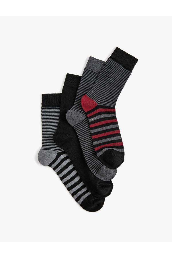 Koton Koton 4-Piece Striped Socks Set Multi Color
