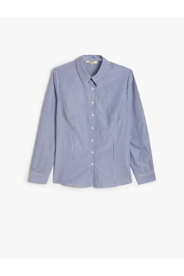 Koton Koton 5wak60012uw Women's Shirt Navy Blue Striped