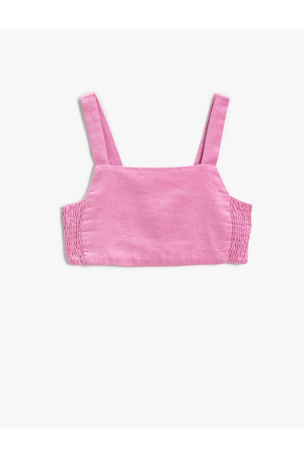 Koton Koton A crop top with thick straps and a window detail in the back with elastication.