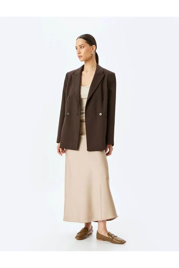 Koton Koton A Cut Long Satin Skirt