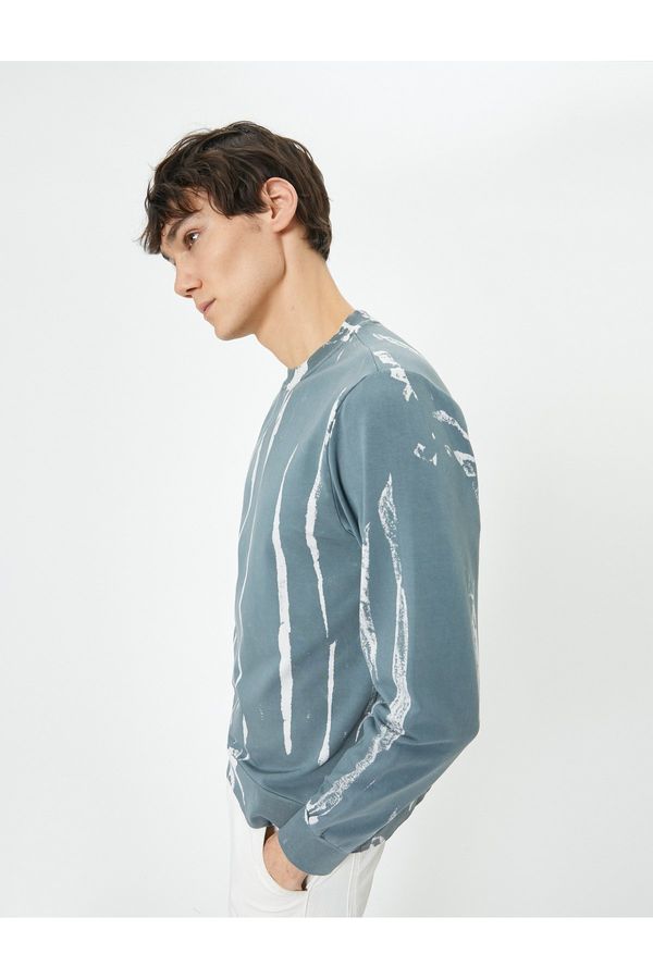 Koton Koton Abstract Printed Sweatshirt Crew Neck Long Sleeve