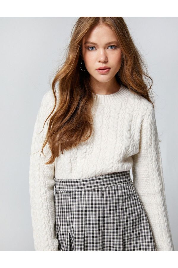 Koton Koton Acrylic Knit Textured Knitwear Sweater