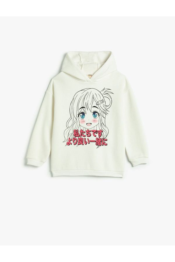 Koton Koton Anime Hoodie & Sweatshirt Long Sleeve Rayon