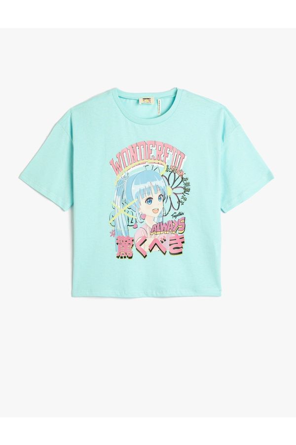 Koton Koton Anime T-Shirt Short Sleeve Printed