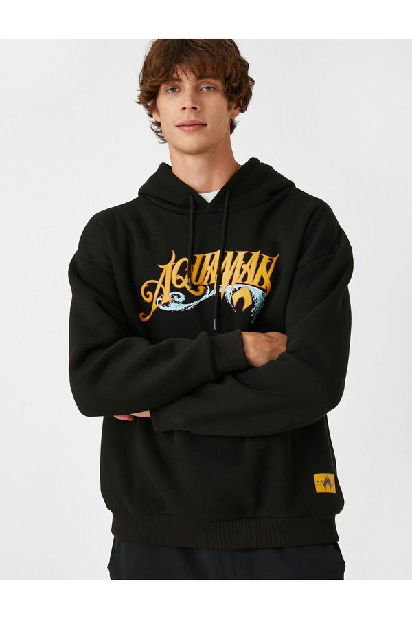 Koton Koton Aquaman Hooded Oversize Sweatshirt Raised Licensed Printed